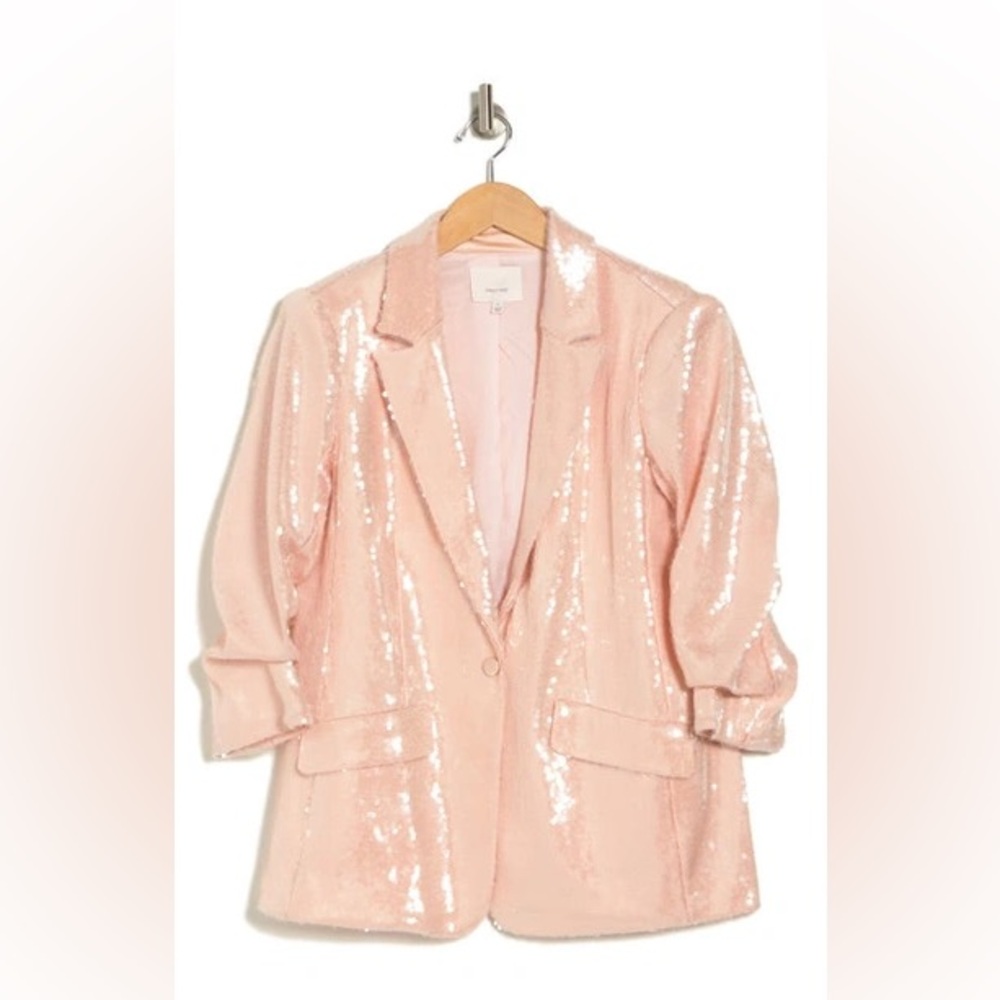 Cinq a Sept Kimmi Travertine Sequin Blazer Size 14 Designer Special Occasion